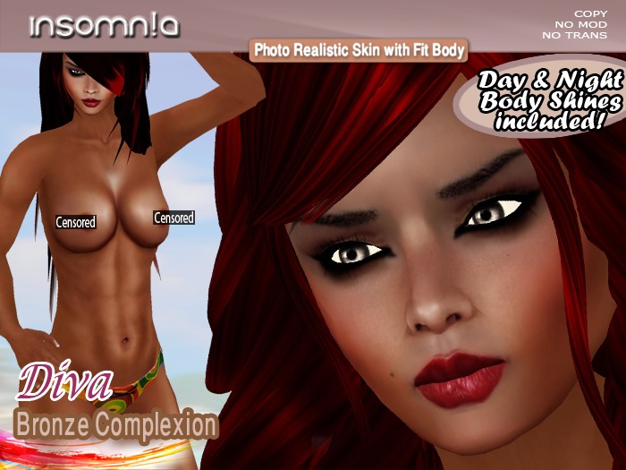 insomn!a - Diva [Skin][Bronze][Fit][Photo Realistic] + Diva Shape included for