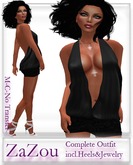 ZaZou Mesh Deep Cleavage Dress Complete Outfit Demo