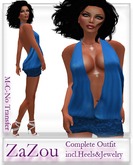 ZaZou Mesh Deep Cleavage Dress Complete Outfit 2