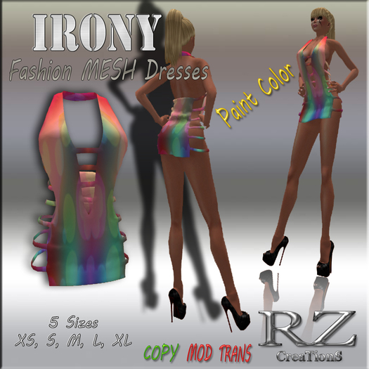 Paint Color_Mesh_Mini Halter Dress 5/S(BOX)