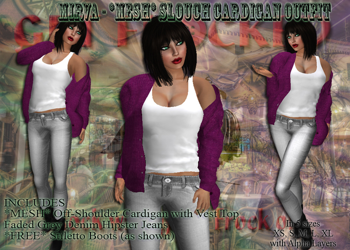 MIRVA *Mesh* Slouch Cardigan Outfit FUSHIA