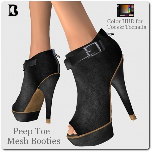 Blackburns  Peep Toe Mesh Booties