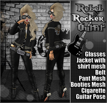 Rebel Rocker Style Second Life Marketplace - NS:: Rebel Rocker Outfit