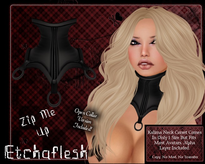 [Etchaflesh] Zip Me Up Kalima Neck Corset *RIGGED MESH*