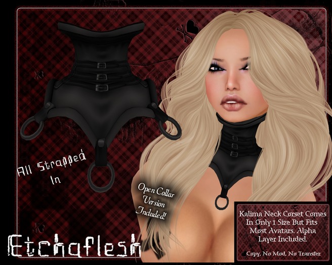 [Etchaflesh] All Strapped In Kalima Neck Corset *RIGGED MESH*
