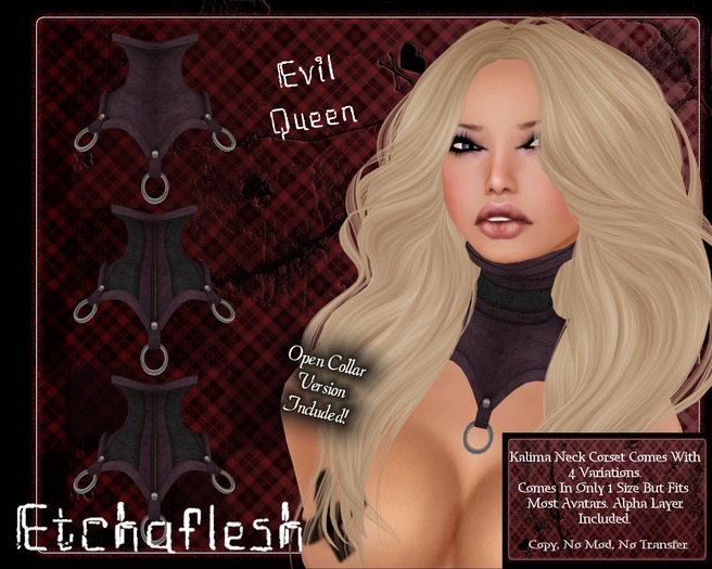 [Etchaflesh] Evil Queen Kalima Neck Corset Set *RIGGED MESH*