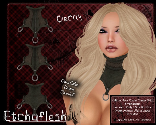 [Etchaflesh] Decay Kalima Neck Corset Set *RIGGED MESH*