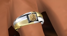 TM Mens Gold Silver Jesus Split Right-Hand Ring - Resize Menu