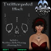 [FPI] Twitterpated Black - Jewelry Set Necklace, 2 Earrings Sets, Belly Piercing