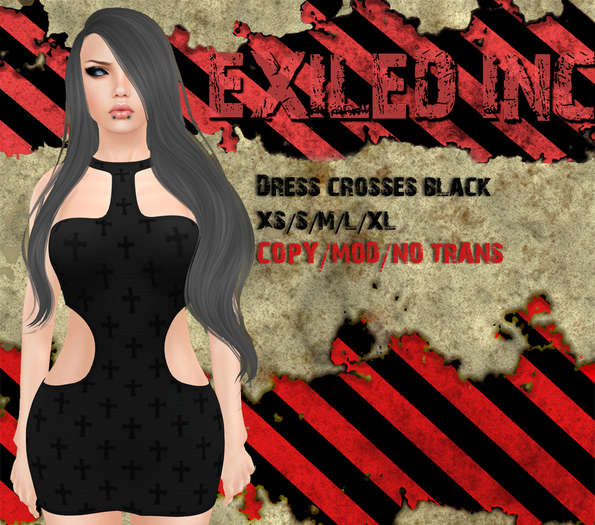 [Exiled Inc.] Dress Crosses Black box