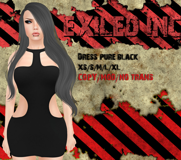 [Exiled Inc.] Dress Pure Black mesh