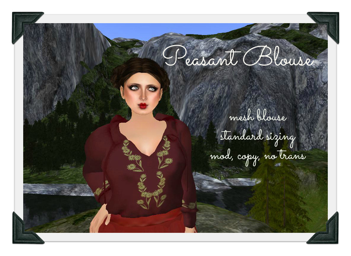 MS PEASANT BLOUSE red boxed