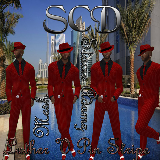 SCD-Stacie Adamz Luther V Redd Pin Stripe Sparkle (Mesh)BOXED