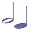 SSS Poofer music notes blue, wear, type /555 poof