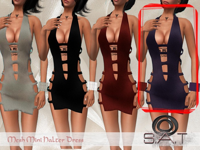 .: SAT :. Designs Mini Halter Dress Purple
