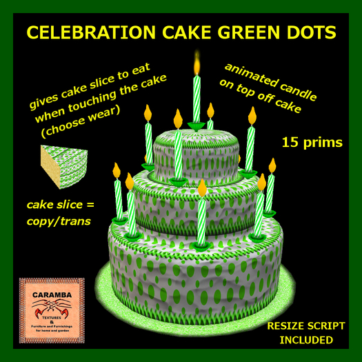 Celebration cake Green Dots
