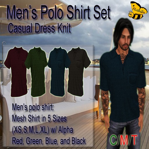 .:.FB.:. Mens Polo Knit Shirts