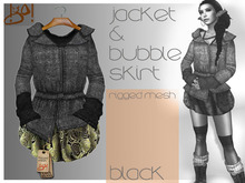!gO! jacket and bubble skirt -black-