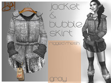 !gO! jacket and bubble skirt -gray-