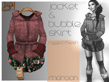 !gO! jacket and bubble skirt -maroon-