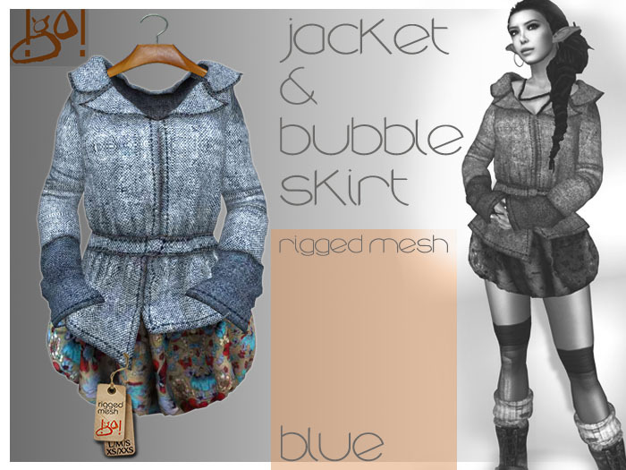 !gO! jacket and bubble skirt -blue-