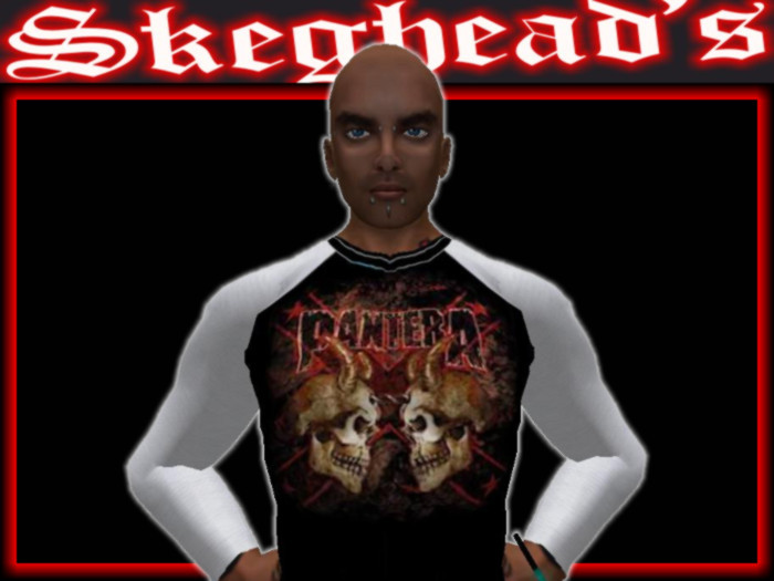 BLACK HEAVY METAL PANT WHITE SLEEVE CONCERT SHIRT  jacket layer, fully editable