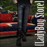 [LadyBug Store] Skinny Jeans Striped Blue Darken