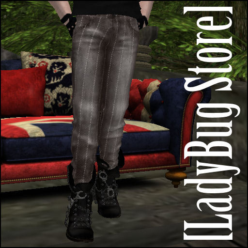 [LadyBug Store] Skinny Jeans Striped Brown