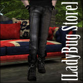 [LadyBug Store] Skinny Jeans Striped Black Darken