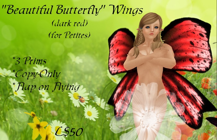 Beautiful Butterfly Wings (dark red) (for Petites) (boxed)