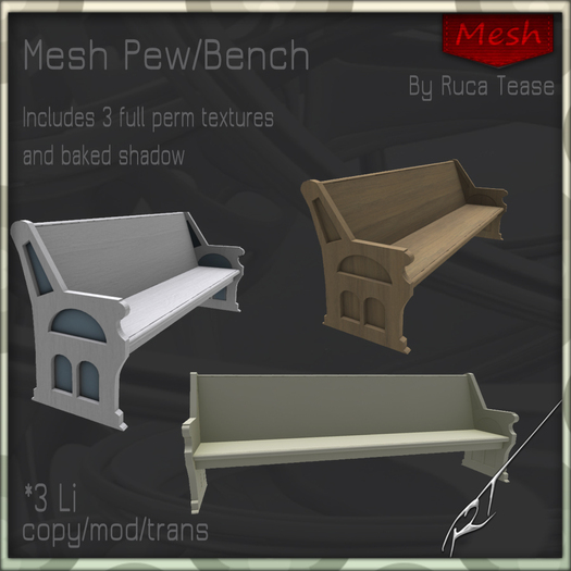 Mesh wedding pew bench