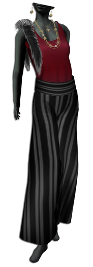 ((Crystal Line))Jumpsuit(Red)-SET