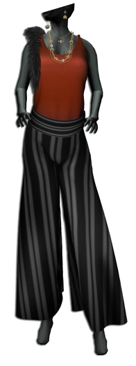 ((Crystal Line))Jumpsuit(Orange)-SET 
