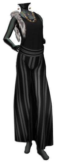((Crystal Line))Jumpsuit(Black)-SET