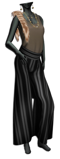 ((Crystal Line))Jumpsuit(Beige)-SET