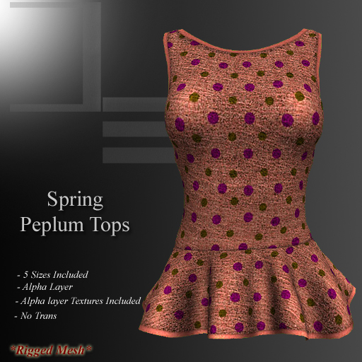 DE Designs - Spring Peplum Top - Poppy Polka Dot