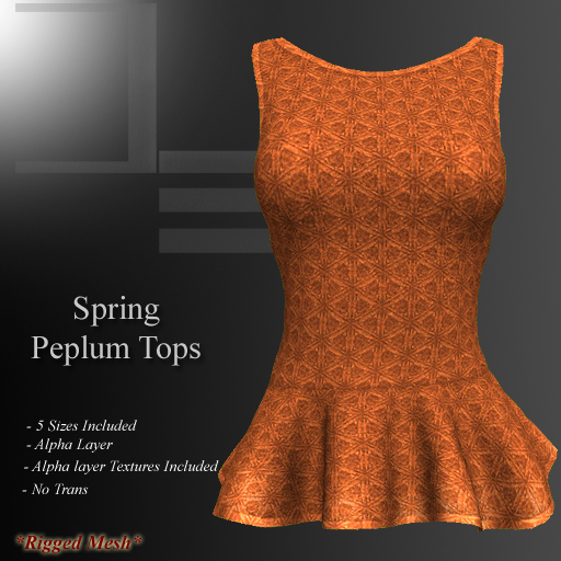 DE Designs - Spring Peplum Top - Orange