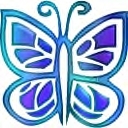 SSS Poofer blue butterfly 1, wear, type /555 poof