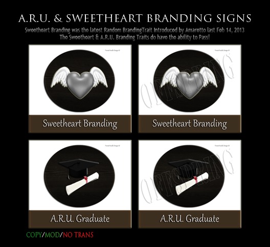 A.R.U.& SWEETHEART BRANDING SIGNS