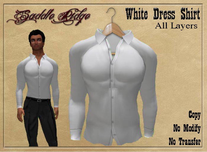 Saddle Ridge  White Dress Shirt 01 - All layers