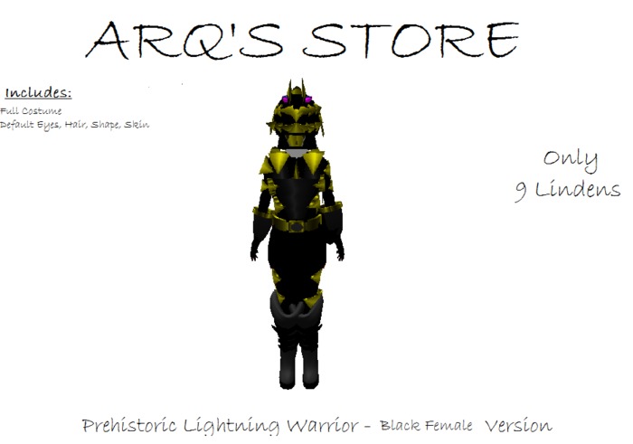Black Prehistoric Lightning Warrior - Female - Version 2.0