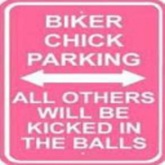 Biker  Chick - Balls (pink) Sign