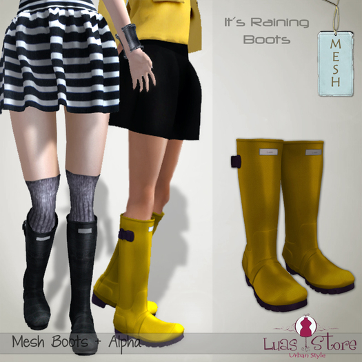 Luas Urban Style - Its Raining Boots Yellow - Mesh
