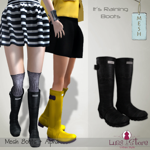Luas Urban Style - Its Raining Boots Black Snake