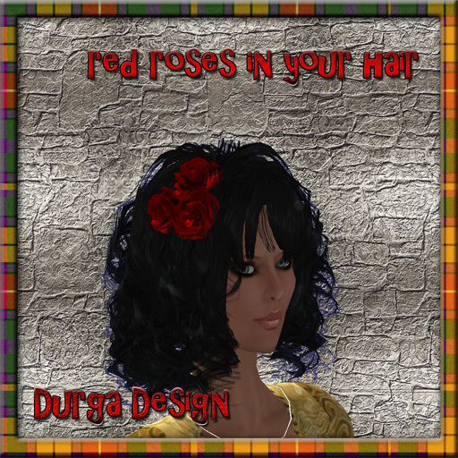roses red in your hair with resize script, Durga Design