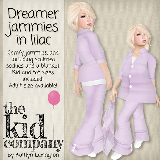 the kid company; dreamer jammies - lilac.
