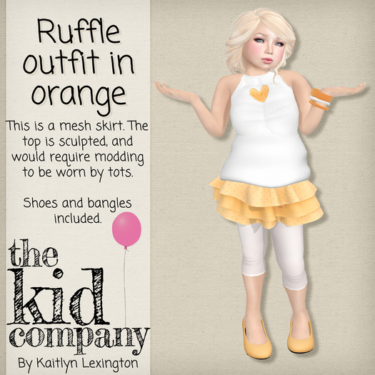 the kid company; ruffle - orange.