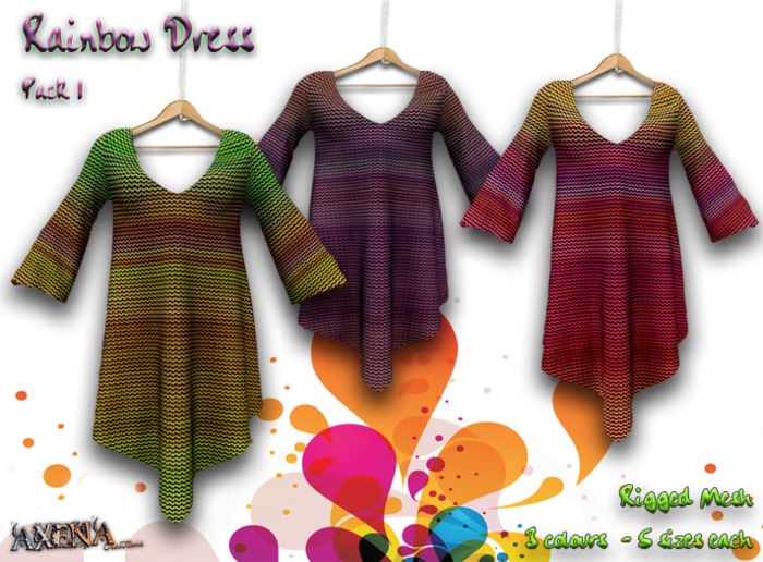 [A] Rainbow Dress {Mesh} Pack 1 