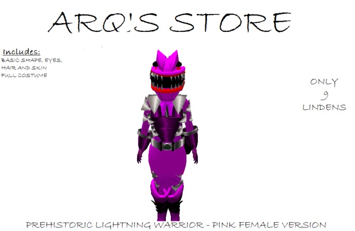 Pink Prehistoric Lightning Warrior - Female - Version 2.0