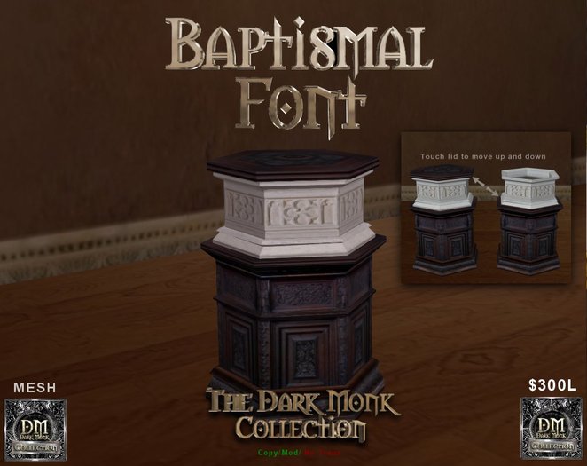 DM Mesh Medieval Baptismal Font